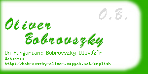 oliver bobrovszky business card
